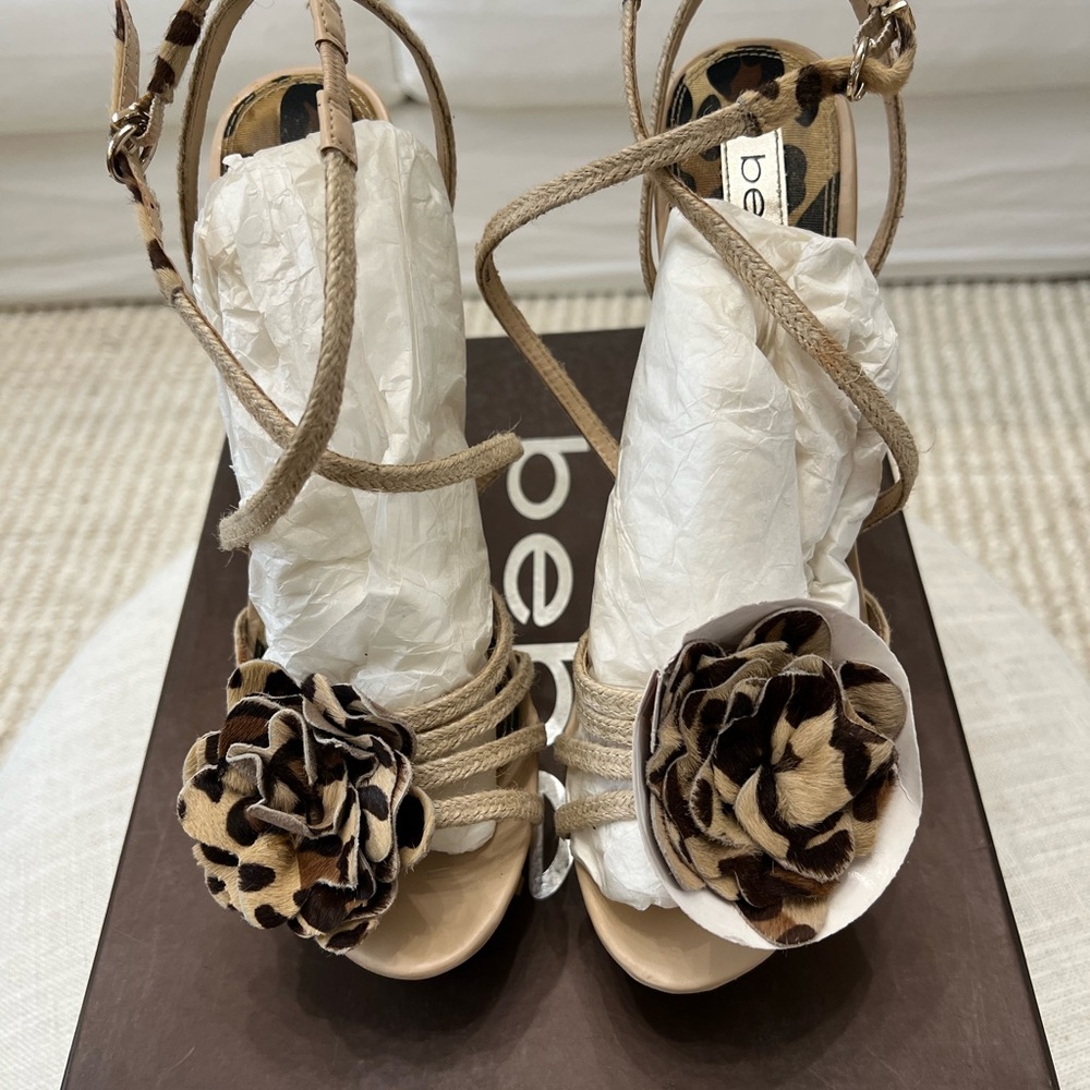BEBE Deena Tan Floral Women's Sandals - Heels 10